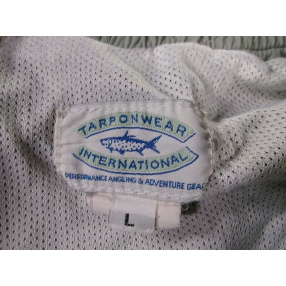 Tarponwear Swim Shorts Mens L Sage Elastic Waist Drawstring Mesh Liner QuickDry - Picture 9 of 12